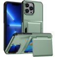 thumbnail image 1 of ELEHOLD Case for iPhone 13 Pro, Shockproof Heavy Duty Wallet Case with Hidden Card Holder for Women & Men,Lightgreen, 1 of 11