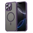 thumbnail image 1 of ELEHOLD Case for iPhone 13 Pro, Shockproof Magnetic Transparent Frosted Phone Case,Wireless Charging Support,Purple, 1 of 10