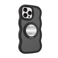 thumbnail image 1 of ELEHOLD Case for iPhone 13 Pro,Wave Frame TPU Magnetic Mirror Case with Strap,Black, 1 of 12