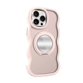 thumbnail image 1 of ELEHOLD Case for iPhone 13 Pro,Wave Frame TPU Magnetic Mirror Case with Strap,Pink, 1 of 12