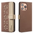thumbnail image 1 of ELEHOLD Case for iPhone 13, RFID Blocking Wallet Phone Case with Kickstand, Flip Leather Cover with Card Slots,Brown, 1 of 7