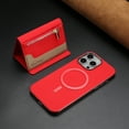 thumbnail image 1 of ELEHOLD Case for iPhone 14, 2-in-1 Detachable Magnetic Zipper Leather Wallet Case with Card Holder, RFID Blocking Folio Flip Cover,Red, 1 of 5