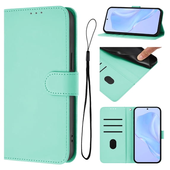 ELEHOLD Case for iPhone 14 Pro, Luxury Business Leather Wallet Flip Case with Stand & Card Slots,Mint