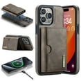 thumbnail image 1 of ELEHOLD Case for iPhone 14 Pro, Magnetic 2 in 1 Detachable Leather Wallet Case with Card Holder & Stand,Coffee, 1 of 6
