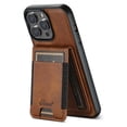 thumbnail image 1 of ELEHOLD Case for iPhone 14 Pro Max,2 in 1 Detachable Magnetic Leather Wallet Case with Card Holder Kickstand,Brown, 1 of 7