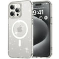 thumbnail image 1 of ELEHOLD Case for iPhone 14 Pro Max, Clear Glitter Anti-Yellow Anti-Scratch Hard PC Magnetic Phone Case Compatible MagSafe Accessory,Clear, 1 of 7