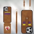 thumbnail image 1 of ELEHOLD Case for iPhone 14 Pro Max,Crossbody Wallet Case with Mirror & Card Holder Stand,Brown, 1 of 13