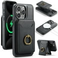 thumbnail image 1 of ELEHOLD Case for iPhone 14 Pro Max, Detachable RFID Magnetic Wallet Case with Ring Stand & Card Holder,Black, 1 of 10