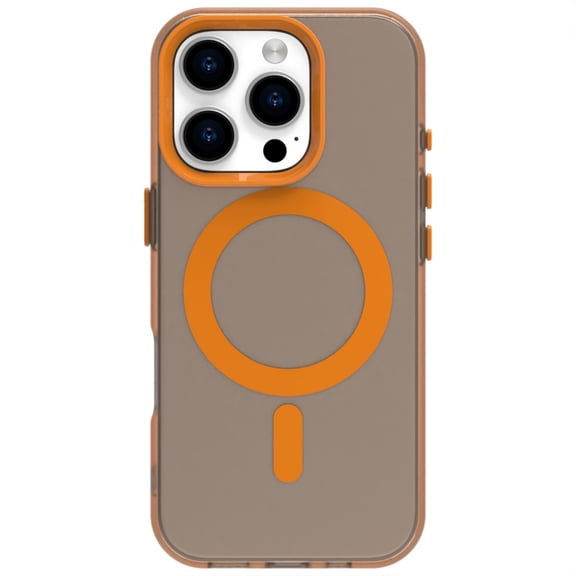ELEHOLD Case for iPhone 14 Pro Max Magnetic Shockproof Case Slim Matte Transparent Rugged Cover, Skin Friendy Feel, Compatibel with MagSafe, Orange