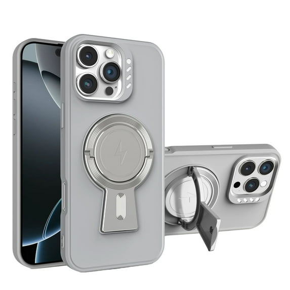 ELEHOLD Case for iPhone 14 Pro Max, Shockproof Case with Magnetic Ring Holder Stand, Slim Matte Case for iPhone 14 Pro Max,Gray