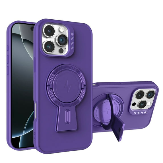 ELEHOLD Case for iPhone 14 Pro Max, Shockproof Case with Magnetic Ring Holder Stand, Slim Matte Case for iPhone 14 Pro Max,Purple