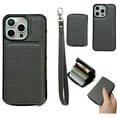 thumbnail image 1 of ELEHOLD Case for iPhone 14 Pro, PU Leather Zipper Detachable Wallet Case with Card Holder & Strap, Compatible with MagSafe Accessories,Gray, 1 of 5