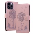 thumbnail image 1 of ELEHOLD Case for iPhone 14 Pro, Premium PU Leather Wallet Flip Case Folio Cover with Card Holder Kickstand,Rosegold, 1 of 6