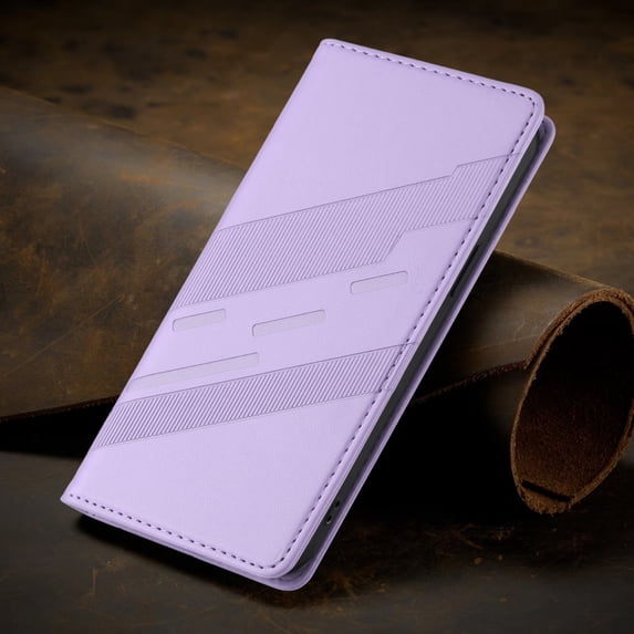 ELEHOLD Case for iPhone 14 Pro, Shockproof Wallet Phone Case, Magnetic Closure Faux Leather Cover Built-in Stand,Purple