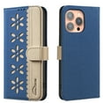 thumbnail image 1 of ELEHOLD Case for iPhone 14, RFID Blocking Wallet Phone Case with Kickstand, Flip Leather Cover with Card Slots,Darkblue, 1 of 7