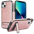 thumbnail image 1 of ELEHOLD Case for iPhone 15, Luxury PU Leather Anti-Scratch Magnetic Case with Invisible Kickstand for MagSafe Accessory,Rosegold, 1 of 8
