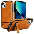 thumbnail image 1 of ELEHOLD Case for iPhone 15 Plus, Luxury PU Leather Anti-Scratch Magnetic Case with Invisible Kickstand for MagSafe Accessory,Khaki, 1 of 8