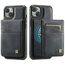 ELEHOLD Case for iPhone 15 Plus, Magnetic Wallet RFID Blocking Case,Leather Flip Cover with Card Holder,Black