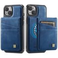 thumbnail image 1 of ELEHOLD Case for iPhone 15 Plus, Magnetic Wallet RFID Blocking Case,Leather Flip Cover with Card Holder,Blue, 1 of 11