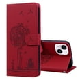 thumbnail image 1 of ELEHOLD Case for iPhone 15 Plus, Premium PU Leather Wallet Flip Case Folio Cover with Card Holder Kickstand,Red, 1 of 5
