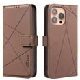 thumbnail image 1 of ELEHOLD Case for iPhone 15 Plus, RFID Blocking Leather Wallet Case, Flip Cover with Card Slots & Stand,Brown, 1 of 5