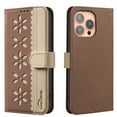 thumbnail image 1 of ELEHOLD Case for iPhone 15 Plus, RFID Blocking Wallet Phone Case with Kickstand, Flip Leather Cover with Card Slots,Brown, 1 of 7