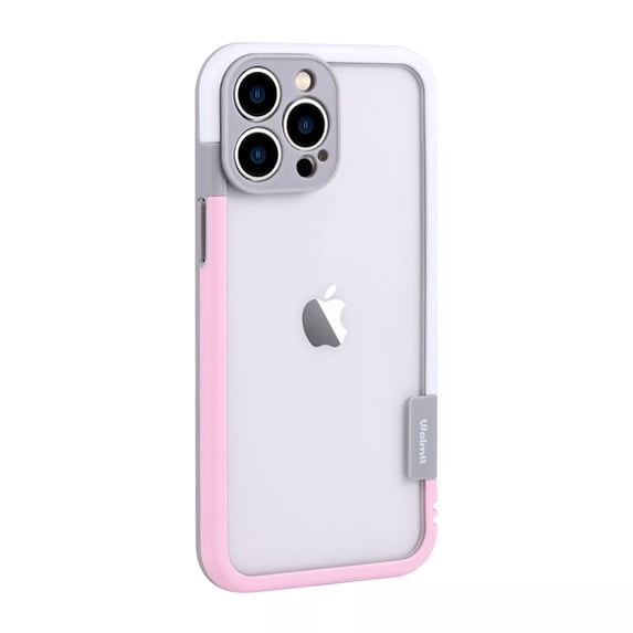 ELEHOLD Case for iPhone 15 Plus, Shockproof Heat Dissipation Colorful Bumper Frame Case,Pinkwhite