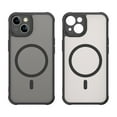 thumbnail image 1 of ELEHOLD Case for iPhone 15 Plus, Shockproof Magnetic Transparent Frosted Phone Case,Wireless Charging Support,Black, 1 of 7