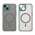 thumbnail image 1 of ELEHOLD Case for iPhone 15 Plus, Shockproof Magnetic Transparent Frosted Phone Case,Wireless Charging Support,Green, 1 of 7