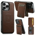 thumbnail image 1 of ELEHOLD Case for iPhone 15 Pro,2 in 1 Detachable Magnetic Leather Wallet Case with Card Holder Stand,Brown, 1 of 8