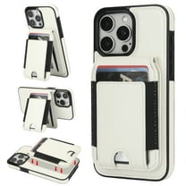 ELEHOLD Case for iPhone 15 Pro Max, 2 in 1 Detachable Magnetic PU Leather Wallet Case with Card Holder Stand,White