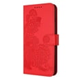 thumbnail image 1 of ELEHOLD Case for iPhone 15 Pro Max, Luxury Floral PU Leather Wallet Case with Card Holder Stand & Wrist Strap,Red, 1 of 5
