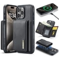 thumbnail image 1 of ELEHOLD Case for iPhone 15 Pro Max, Magnetic 2 in 1 Detachable Leather Wallet Case with Card Holder & Stand,Black, 1 of 6