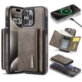 thumbnail image 1 of ELEHOLD Case for iPhone 15 Pro Max, Magnetic 2 in 1 Detachable Leather Wallet Case with Card Holder & Stand,Coffee, 1 of 6