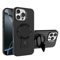 ELEHOLD Case for iPhone 15 Pro Max, Shockproof Case with Magnetic Ring Holder Stand, Slim Matte Case for iPhone 15 Pro Max,Black
