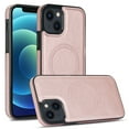 thumbnail image 1 of ELEHOLD Case for iPhone 15 Pro, PU Leather Soft TPU Phone Magnetic Case Compatible with Mag-Safe Accessory,Rosegold, 1 of 7