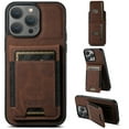 thumbnail image 1 of ELEHOLD Case for iPhone 15 Pro, PU Leather Wallet Case with Card Slot & Kickstand & Magnetic Closure for Women Men,Brown, 1 of 7