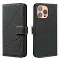 thumbnail image 1 of ELEHOLD Case for iPhone 15 Pro, RFID Blocking Leather Wallet Case, Flip Cover with Card Slots & Stand,Black, 1 of 5