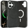 thumbnail image 1 of ELEHOLD Case for iPhone 16, Anti-Scratch Magnetic Leather Case Shockproof Cover,Black, 1 of 9