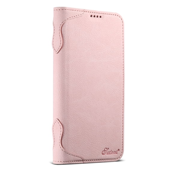 ELEHOLD Case for iPhone 16, Magnetic Leather Wallet Case with Card Holder Kickstand Flip Folio Cover Case,Pink