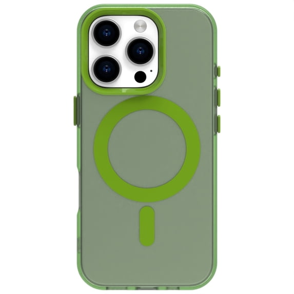 ELEHOLD Case for iPhone 16 Magnetic Shockproof Case Slim Matte Transparent Rugged Cover, Skin Friendy Feel, Compatibel with MagSafe, Green
