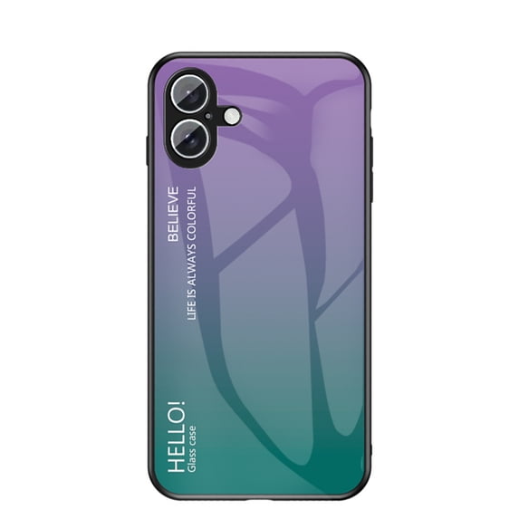 ELEHOLD Case for iPhone 16 Plus, Lightweight Gradient Glass Case Ultra Slim Shockproof Cover,Purple