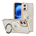 thumbnail image 1 of ELEHOLD Case for iPhone 16 Plus, Magnetic Shockproof Transparent Case with 360° Ring Kickstand,Gold, 1 of 10