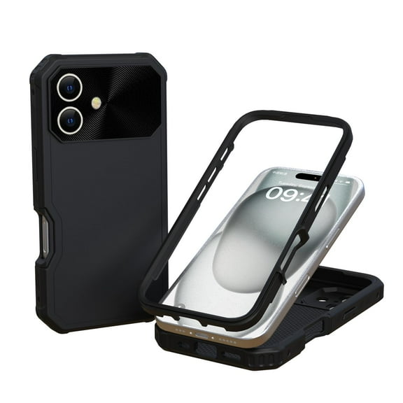 ELEHOLD Case for iPhone 16 Plus, Shockproof Heavy Duty Dropproof Magnetic Case + Camera Protectors,Black