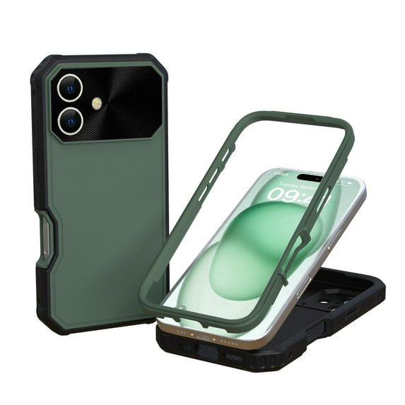 ELEHOLD Case for iPhone 16 Plus, Shockproof Heavy Duty Dropproof Magnetic Case + Camera Protectors,Green