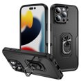 thumbnail image 1 of ELEHOLD Case for iPhone 16 Pro, Heavy Duty Shockproof Full Body Case with Built in Metal Ring Holder Kickstand + Screen Protector,C, 1 of 10