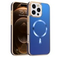 thumbnail image 1 of ELEHOLD Case for iPhone 16 Pro Max, Glossy Magnetic Phone Case, Shockproof Slim Cover,Blue, 1 of 7
