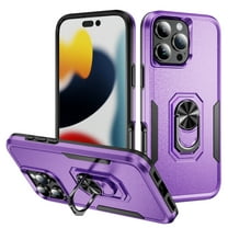 ELEHOLD Case for iPhone 16 Pro Max, Heavy Duty Shockproof Full Body Case with Built in Metal Ring Holder Kickstand Screen Protector,K