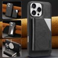 thumbnail image 1 of ELEHOLD Case for iPhone 16 Pro Max, Magnetic Detachable Leather Alloy Wallet Case with Card Slots,Black, 1 of 6
