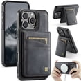thumbnail image 1 of ELEHOLD Case for iPhone 16 Pro Max, Magnetic Wallet RFID Blocking Case,Leather Flip Cover with Card Holder,Black, 1 of 11